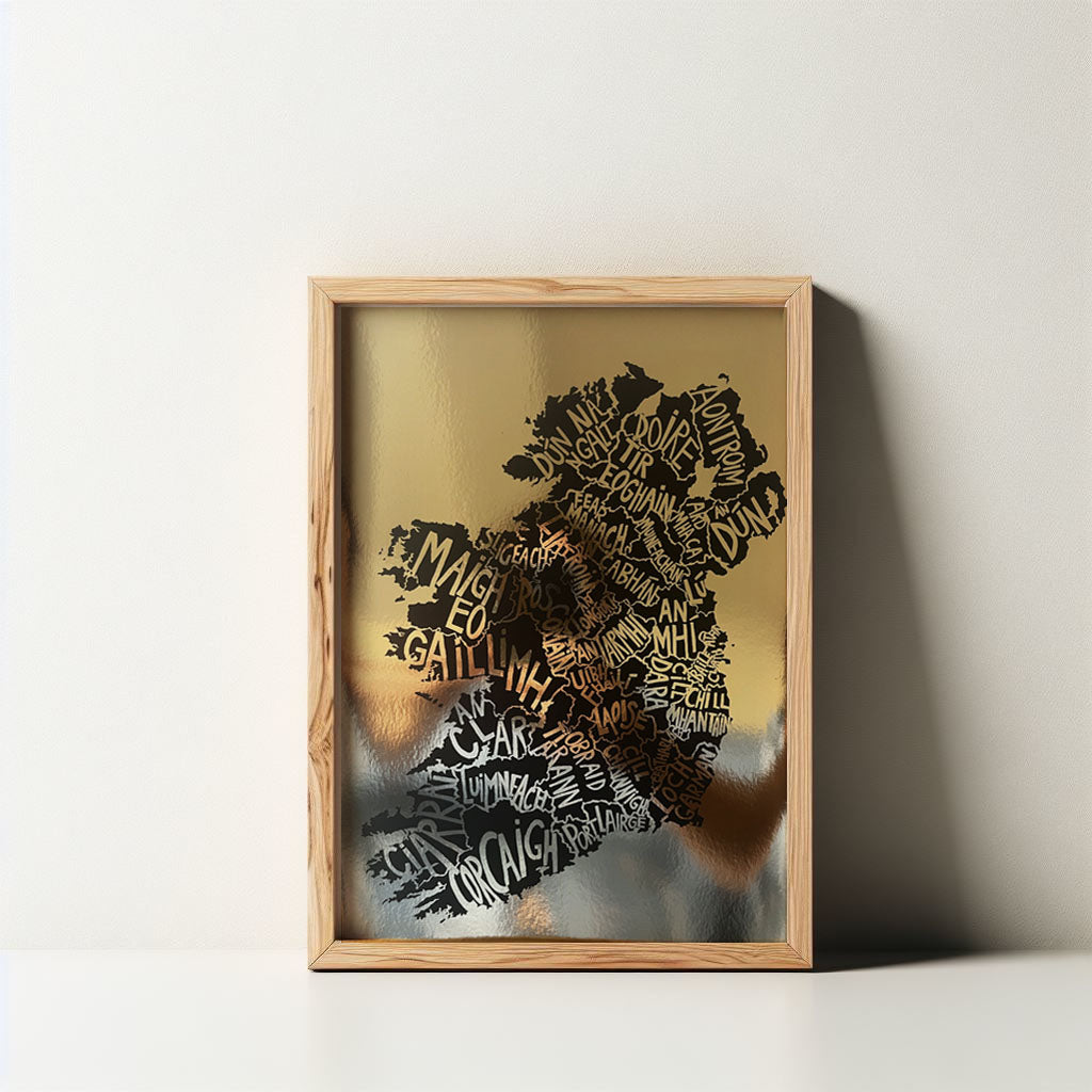 Ireland/Eire Gold Print